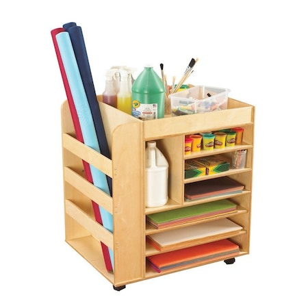 Childcraft Mobile Art Cart with Storage Shelves, 30 x 24 x 33 Inches 1457568